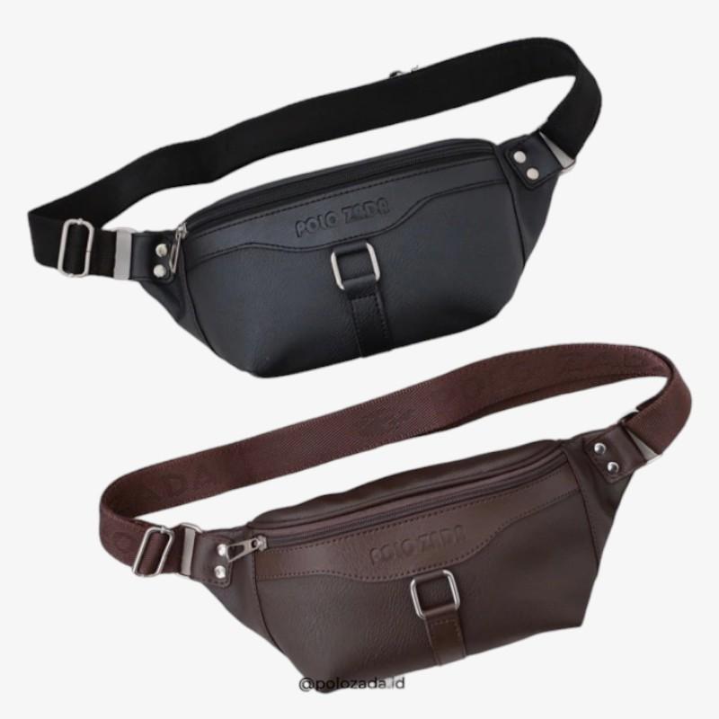 Waistbag Pria Bahan Kulit Pu leather Kekinian High Quality Premium Pinggang Cowok Slingbag 0