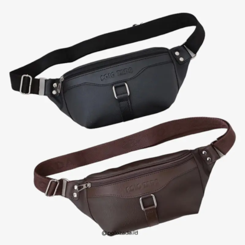 Waistbag Pria Bahan Kulit Pu leather Kekinian High Quality Premium Pinggang Cowok Slingbag 0