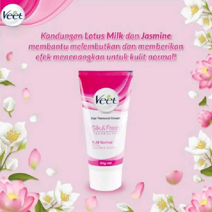Veet Hair Removal Cream perontok bulu pink 25gr kulit mulus bersih putih bebas bau menyengat Organik Asam Amino Bebas Silikon Tanpa Pengharum 2