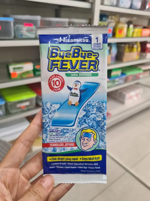 BYEBYE FEVER DEWASA 1 SACHET PLESTER KOMPRES DEMAM DEWASA / PLESTER KOMPRES TURUN PANAS / PLESTER DEMAM 7