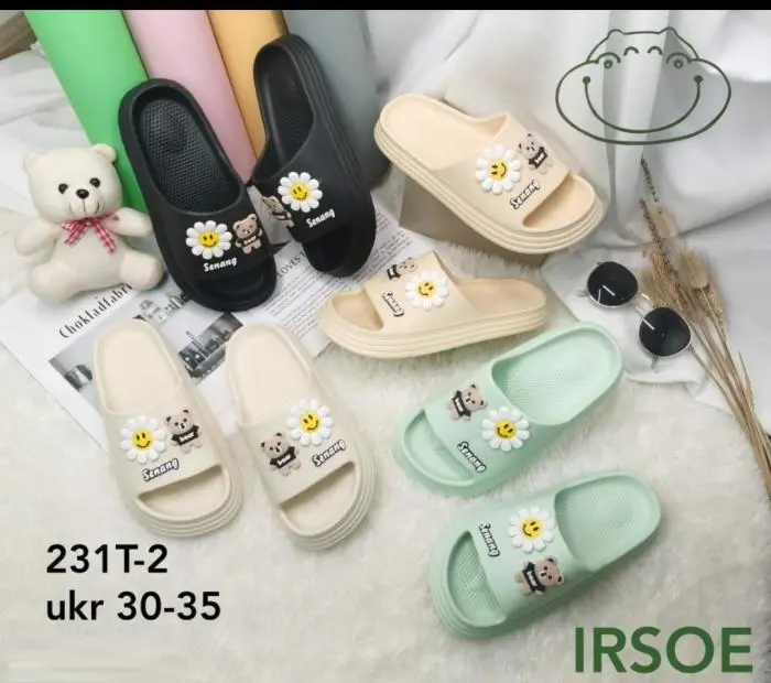 Sandal anak Perempuan Irsoe 231T-2 / Sandal Slide Kartun Trendy motif fashion
