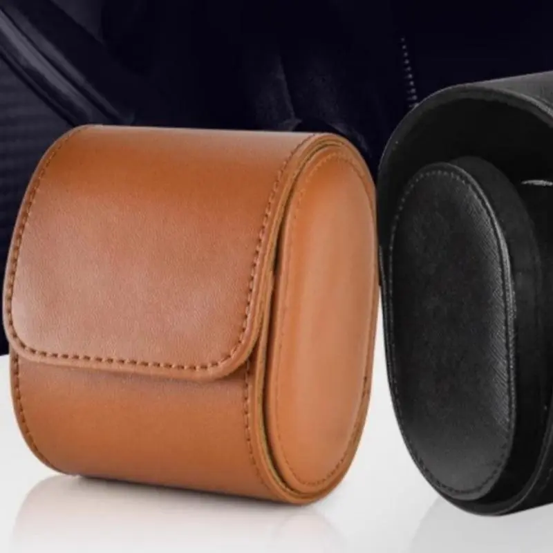 Portable Watch Storage Box, 1 Count PU Leather Watch Organizer, Watch Storage Box for Jewelry, Home Organizer for Travel 6