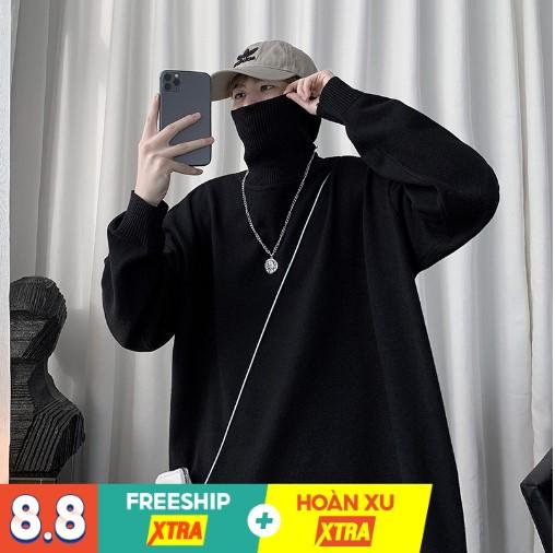 Áo len nam cổ lọ form rộng thời trang ulzzang unisex hàn quốc, áo sweater len nam cổ cao oversize trơn thời trang du lịch công sở học sinh đi chơi đi học mặc đôi mặc nhóm mùa đông Menswear