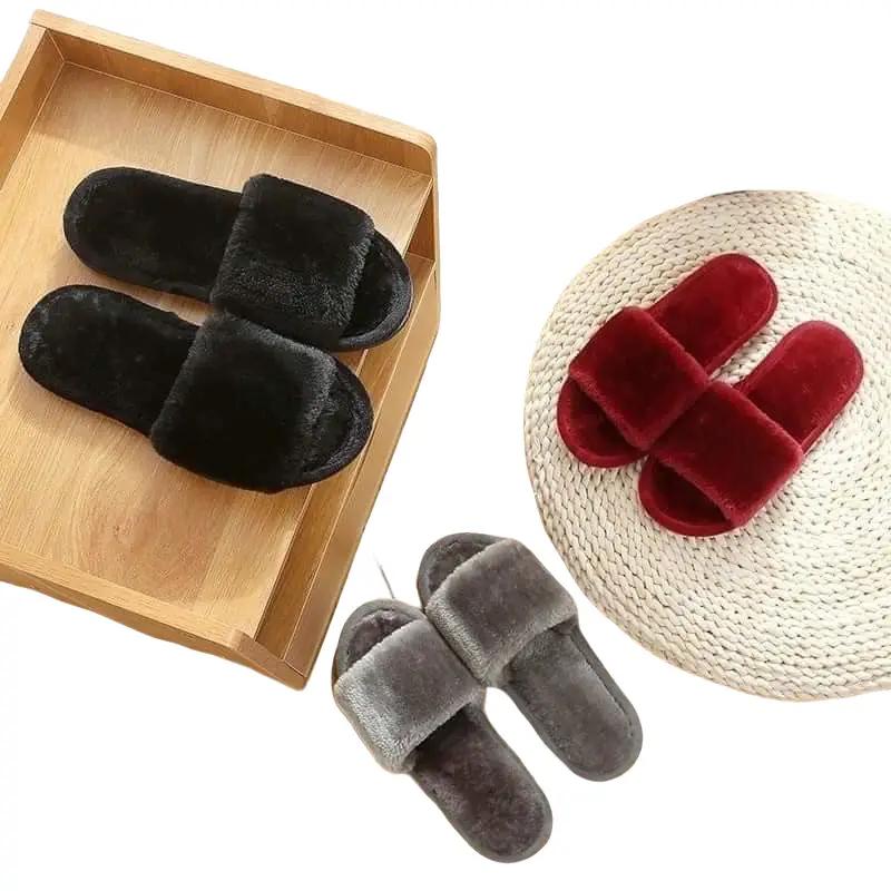 DéP lông cho nữ mang trong nhà Slipper Hoa Có Quai Women