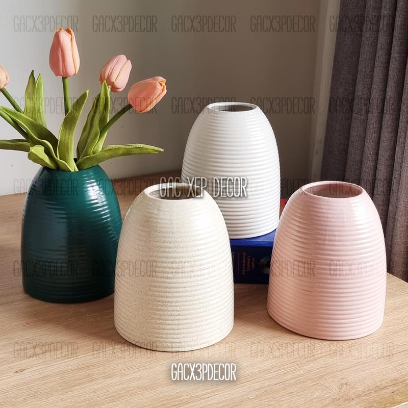  Lọ hoa gốm sứ men mát dáng chuông mini Bát Tràng Decor Phòng - Trang trí nhà cửa kệ ti vi tủ kính giá học tập 