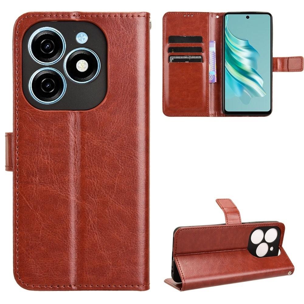 เคส Tecno Spark Go 2024 BG6, หนัง PU พร้อมที่วางขาตั้ง, เคสฝาพับ, หนังพับแม่เหล็ก, สำหรับ Tecno Spar