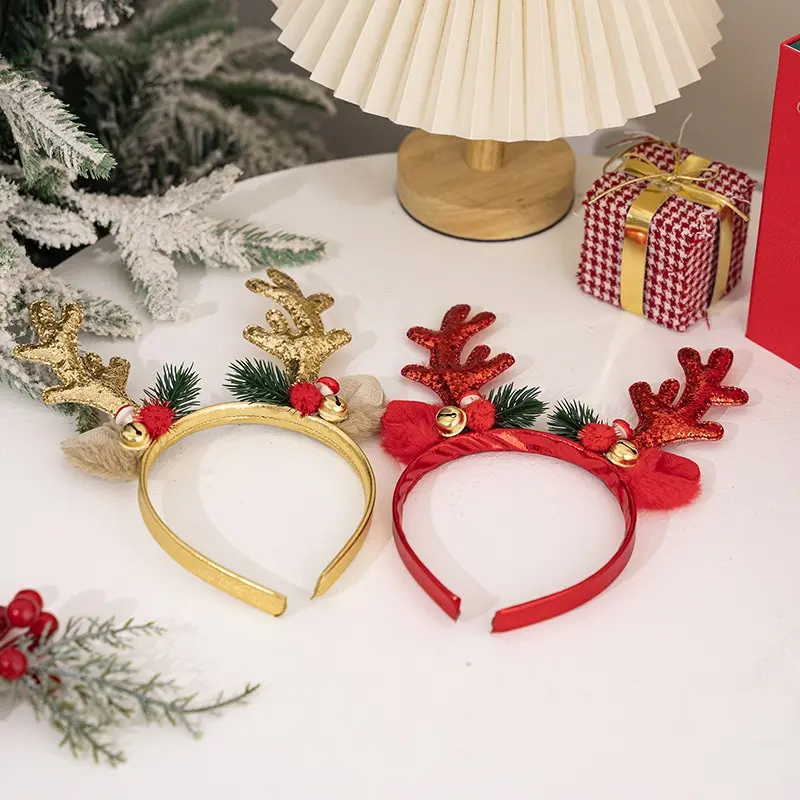 Băng Đô Chuông Sừng Bồng Bềnh Đồ Trang Trí Giáng Sinh, Trang Sức Thời Trang, Thích Hợp Cho Bữa Tiệc Giáng Sinh Của Trẻ Em, Trang Phục Biểu Diễn 7