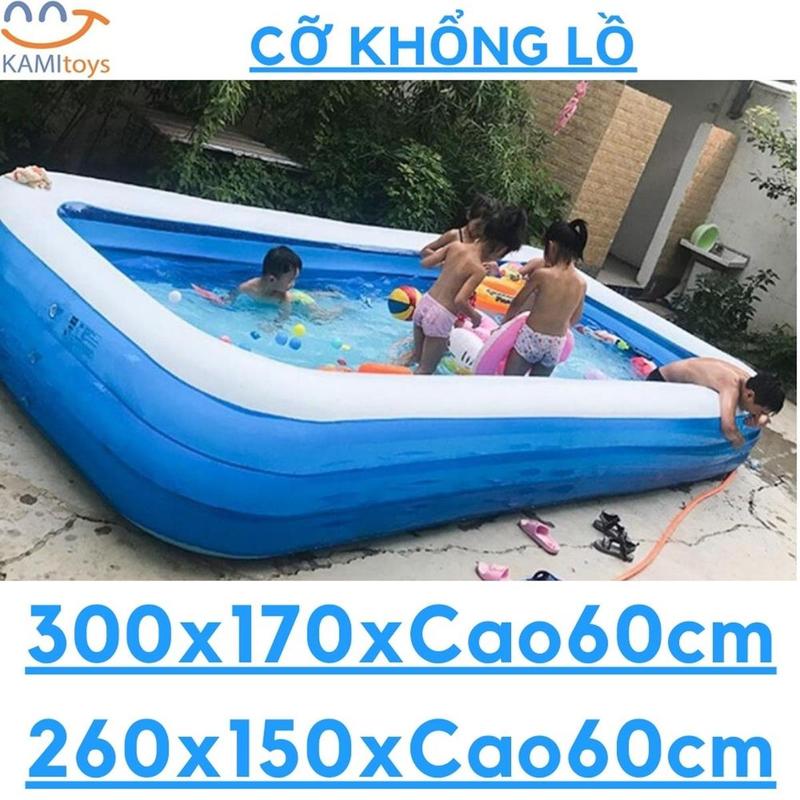 Bể bơi cho bé tại nhà cỡ lớn khổng lồ Cỡ 3m và 2.6m kiểu hồ phao hơi thành cao 3 tầng cho cả gia đình mã 50026
