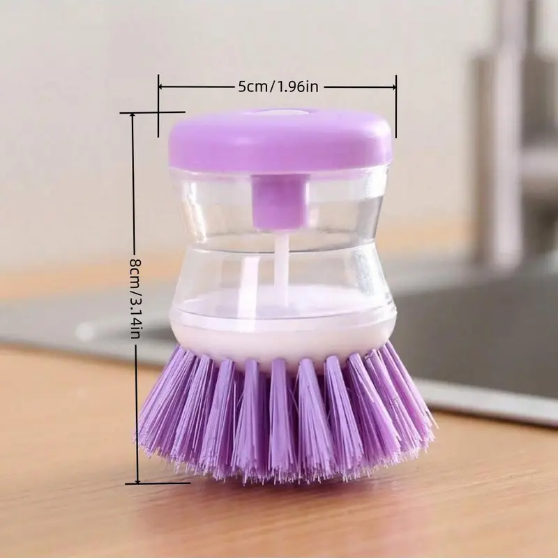 Press Type Automatic Liquid Dispenser Cleaning Brush, Multifunctional Dish Brush, Kitchen Cleaning Tool 1