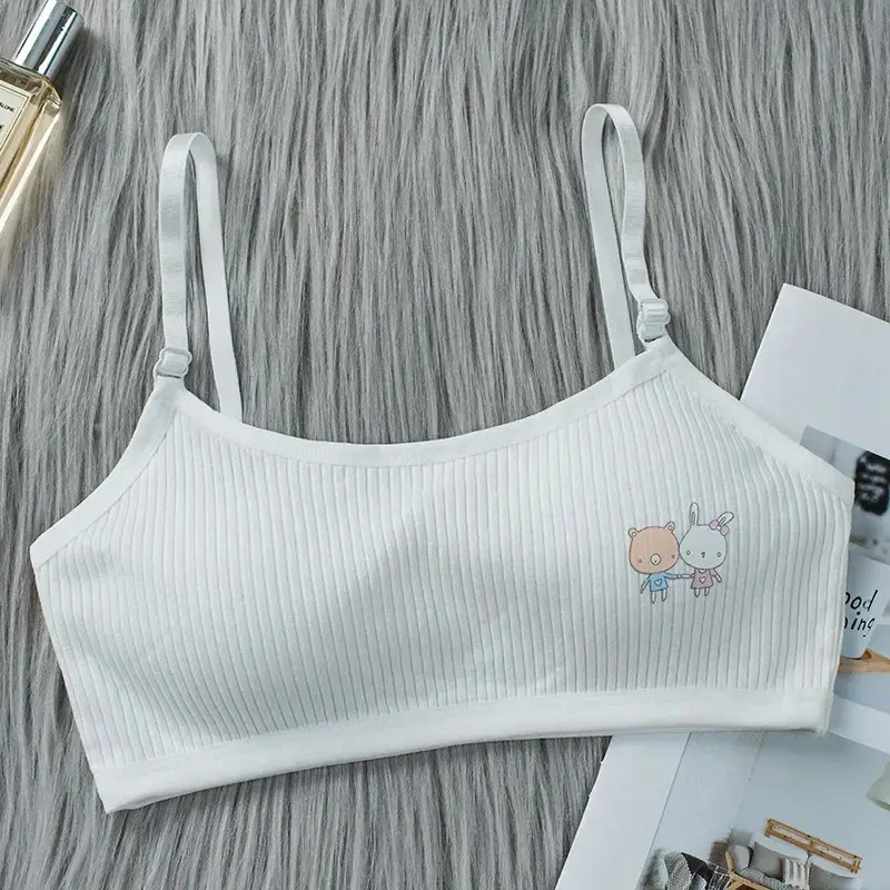8-16 Years Kids Bras Young Girls Underwear Teenage Training Bras Women Cotton Kids cute Brassiere Tube Tops Girl's Sport Bras 3