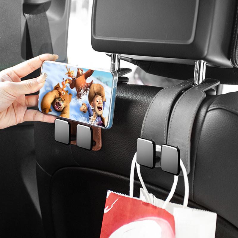 Product Introduction of Móc treo đồ ô tô - Móc đôi treo đồ trên ghế ô tô chất liệu da lộn + hợp kim cao cấp 4