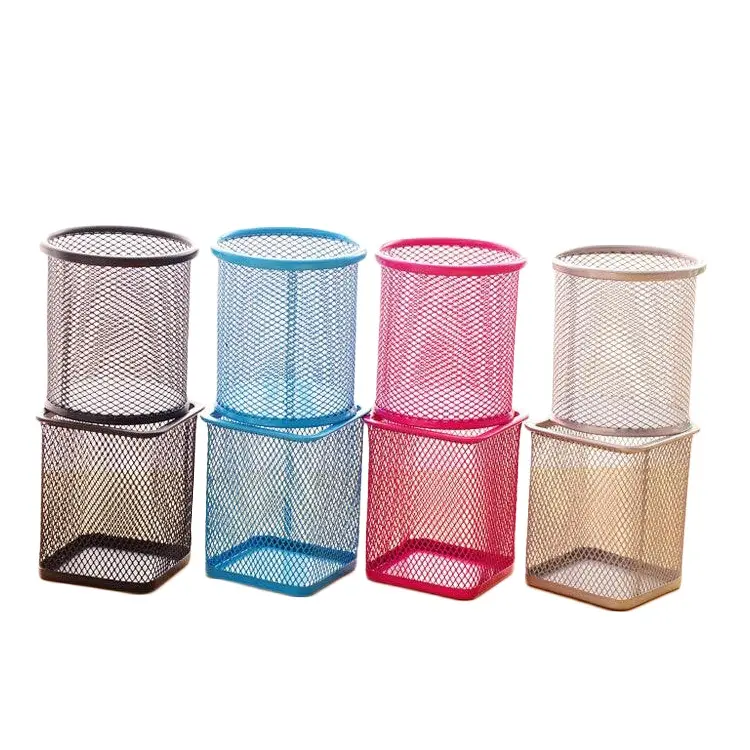 TC Basket Tempat Pena Alat Kantor Holder Bulat Petak Import  R010 Desk 4