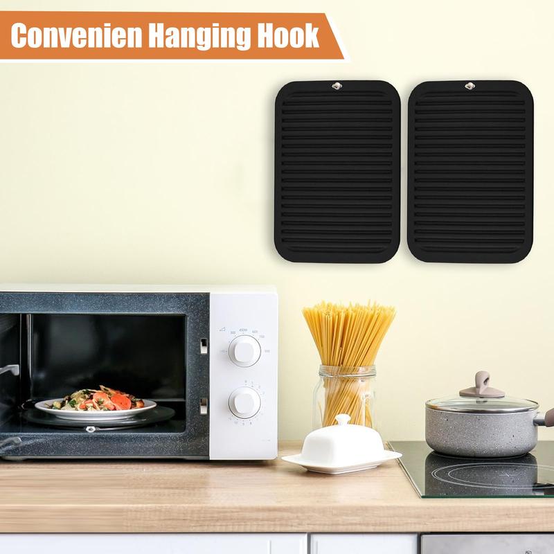 Product Introduction of Silicone Heat Resistant Mat, 2 Counts Non-slip Flexible Durable Kitchen Mat, Kitchen Accessories for Home and Outdoor Use, Coasters 6