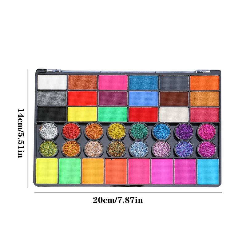 42 Color Water-soluble Face Body Painting Palette with 2 Brushes, 1 Box Stage Makeup Funny Body Painting, Party Face Painting, Stage Makeup Color Paint, Cosmetic 1