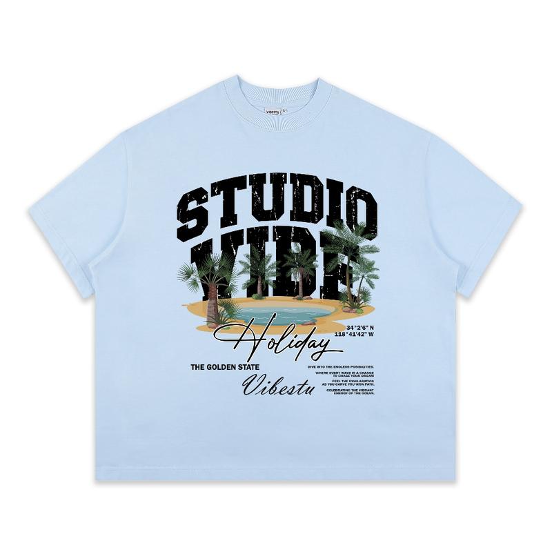 Product Introduction of Áo Thun Unisex VIBESTU Big Boxy Form Đảo Cọ 250Gsm Cotton HA.BO 46