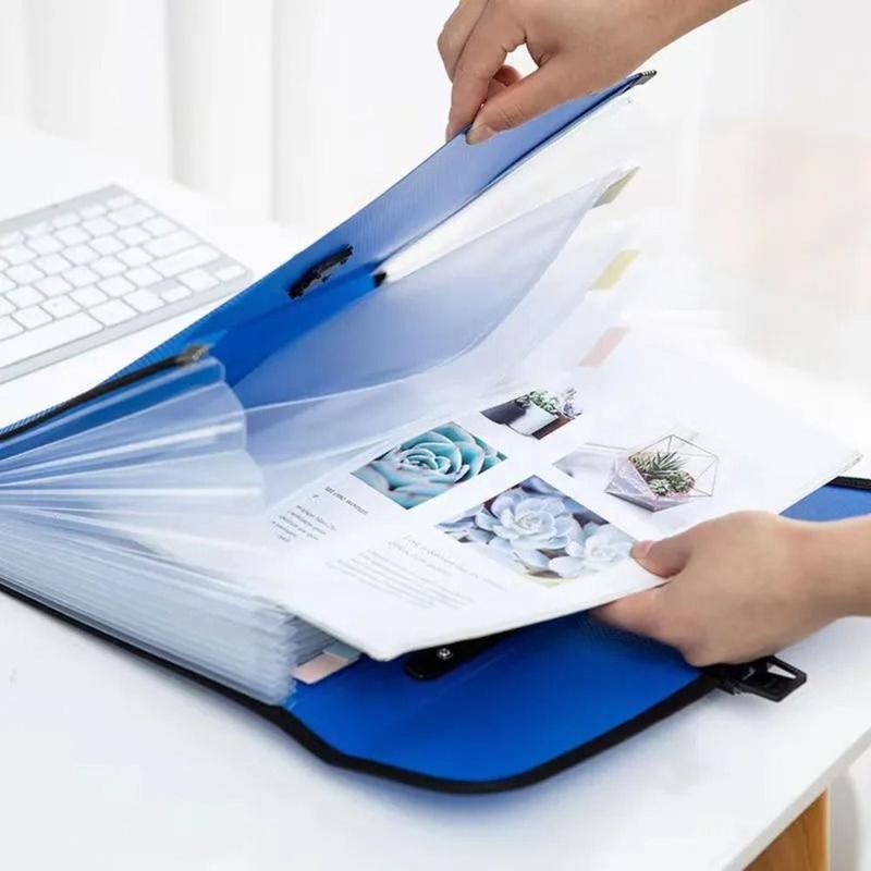 Tệp Mở Rộng, Kích Thước A4, Tài Liệu Accordion, Chất Liệu PP, Dung Lượng Lớn, Giá Đỡ Túi Đàn Organ, 13 Túi, Lưu Trữ Tài Liệu Giấy, Mới 6