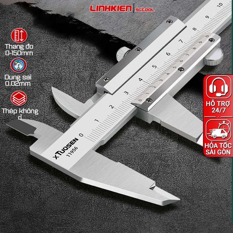 Thước Kẹp Cơ Hợp Kim Thép Không Rỉ 150mm Bền Bỉ Chống Rỉ Sét