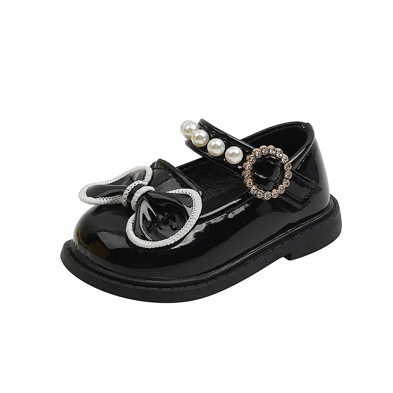 Giày Búp Bê Bé Gái Da Bóng Mềm Đính Nơ style Hàn Quốc sz 17-25 Mã M09 4