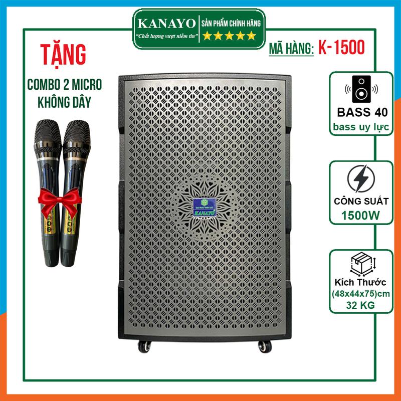 Loa Kéo Karaoke 4 Tấc Bass 40 Công Suất 1500watt | KANAYO OFFICIAL STORE | Tặng Kèm 2 Mic Hát Karaoke Chống Hú Cao Cấp Nghe Nhạc Củ Loa Kem loa  4