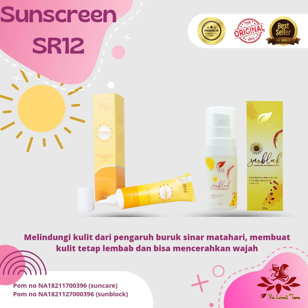 sunscreen SR12, sunblock sr12, suncare sr12, sr12, distributor sr12, suncare untuk kulit berjerawat SPF 30 Semua Jenis Kulit Semua Jenis Kulit, pelindung sinar matahari, anti penuaan, sunscreen sr12 Wajah Berminyak Facial