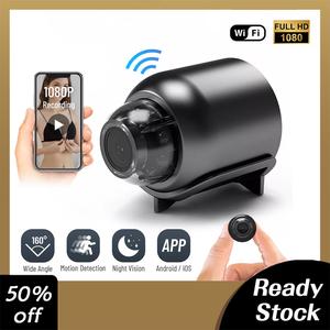 [Ready stock] Mini camera IP WiFi 1080p HD night vision remote monitoring 160 ° wide angle USB micro smart home small camcorder no battery Cable Device Security Card Memory Recording
