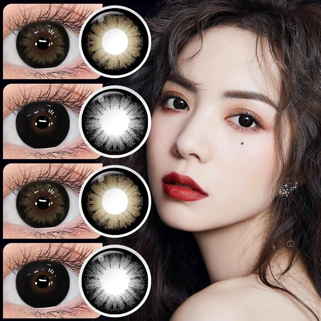 【Big Eyes】Magister Kính Áp Tròng SUPERSIZE 0~8.00 DIA 14.5/16.0mm Brown Kính Áp Tròng Cận 6 Tháng Black Mắt To Lens Mắt Màu 1 Cặp 2 Lens Tặng Khay Gương có