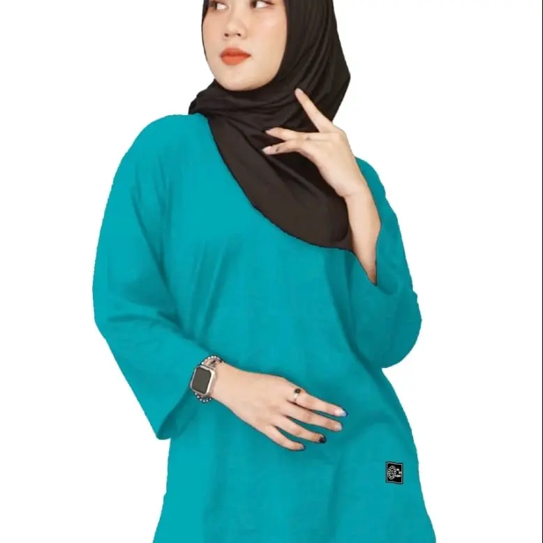 Kaos OVERSIZE Wanita Lengan 7/8 Polos size [ M. L. XL. XXL. XXXL ] / ORIGINAL ZOLAZOLA/  Baju Kaos Seragam Polos Kekinian KATUN COMBED24S Tebal 2