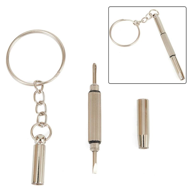 Móc chìa khóa tuốc nơ vít 3in1, Mini, Dụng cụ Slotted nhỏ Phillips Hex, để sửa chữa kính và đồng Đồng Hồ Dụng cụ cầm tay Cầm Tay 8