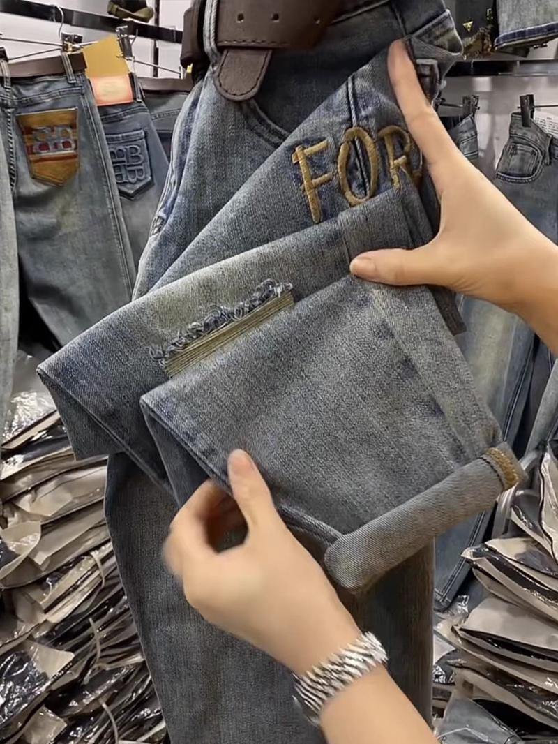 Product Introduction of nâu quần  bò  trắng  jean  nữ quần  jean  nữ  ngắn  lưng  thun quần  jean  ống  rộng  xếp  ly cargo  jeans quan  jean  nu quần  bò  giấy quần  bò  ánh  tím nessaabarrett  jeans quần  rin  rách  đùi  nữ high  rise  jeans  outfits 3