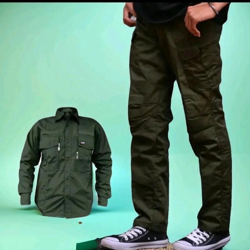 Setelan Kemeja dan Celana Tactical W-TAC Panjang untuk Pria Casual 5