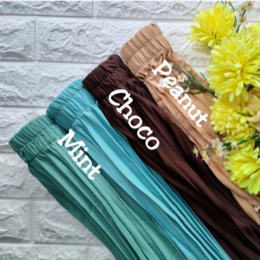 Rok Klok Prisket Rempel Besar Premium Rok plisket Premium Polos 7