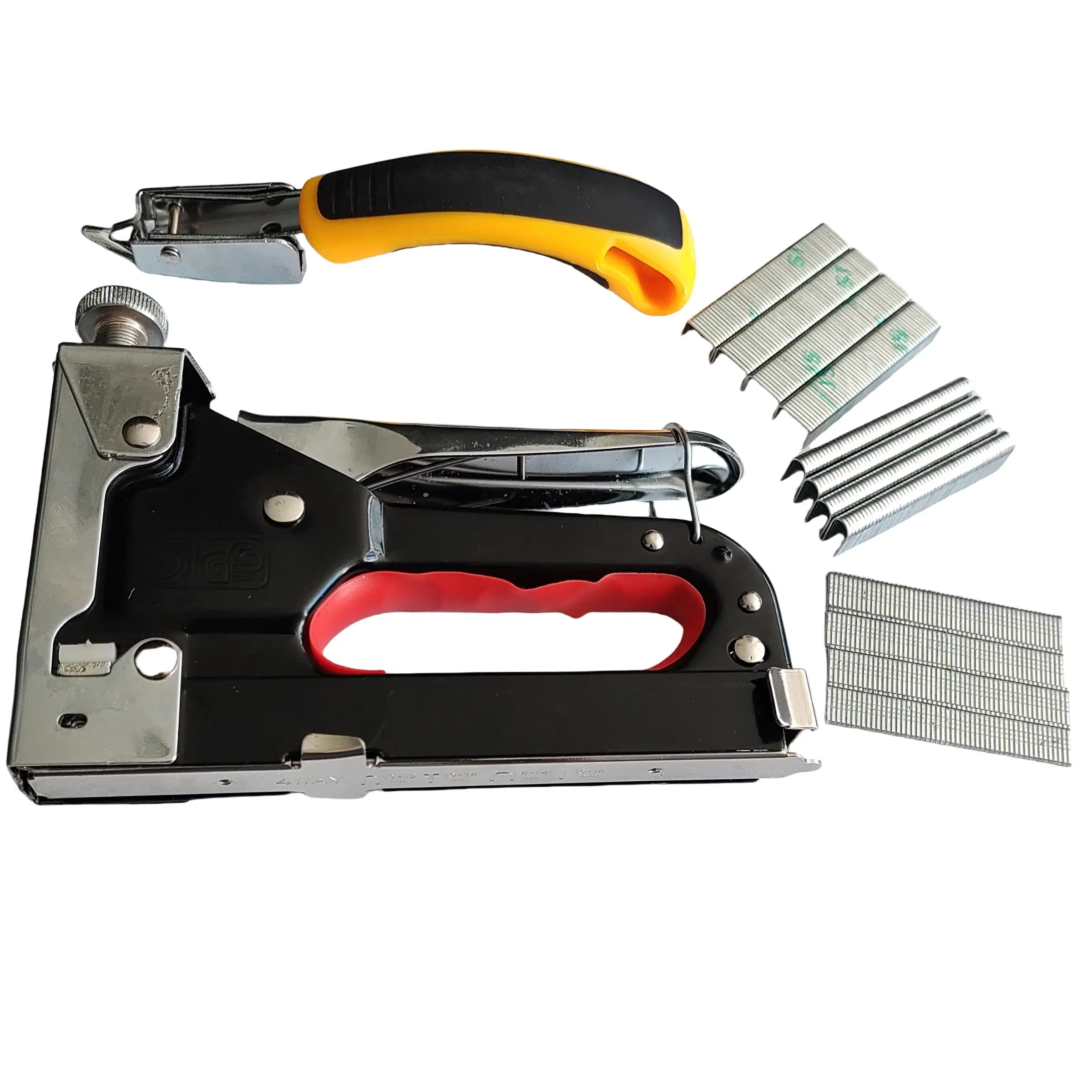 Manual Nail Stapler Set with U-shaped & Door Shaped & T-shaped Nails, Handheld Nail Stapler Set, Specialty Hand Tools for Home & Office