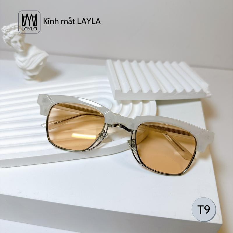Gọng kính LAYLA KUBO T9 nửa viền có thể lắp cận Mắt Kính Tròng Kính