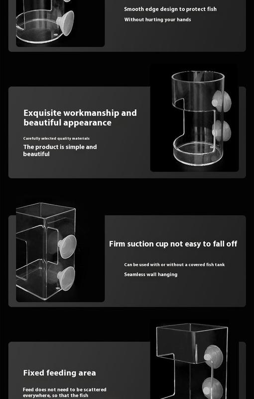 Product Introduction of Fish tank feeder/acrylic small fixed-point feeding tube/sinking anti drift feeder/feeding ring/fish food anti drift feeder 16