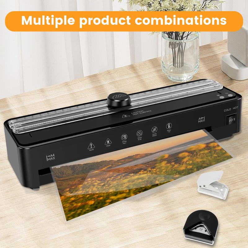 Product Introduction of Laminator Machine Kit 13 Inch Multifunctional Thermal Lamination Machine Safe A4 Office Laminator Household Laminator Machine with 50 Laminating Sheet for Home Office 4u162 36