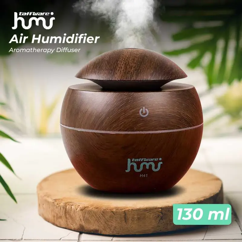 Taffware HUMI Air Humidifier Aromatherapy Oil Diffuser Wood 130ml - H41 Kabel 0