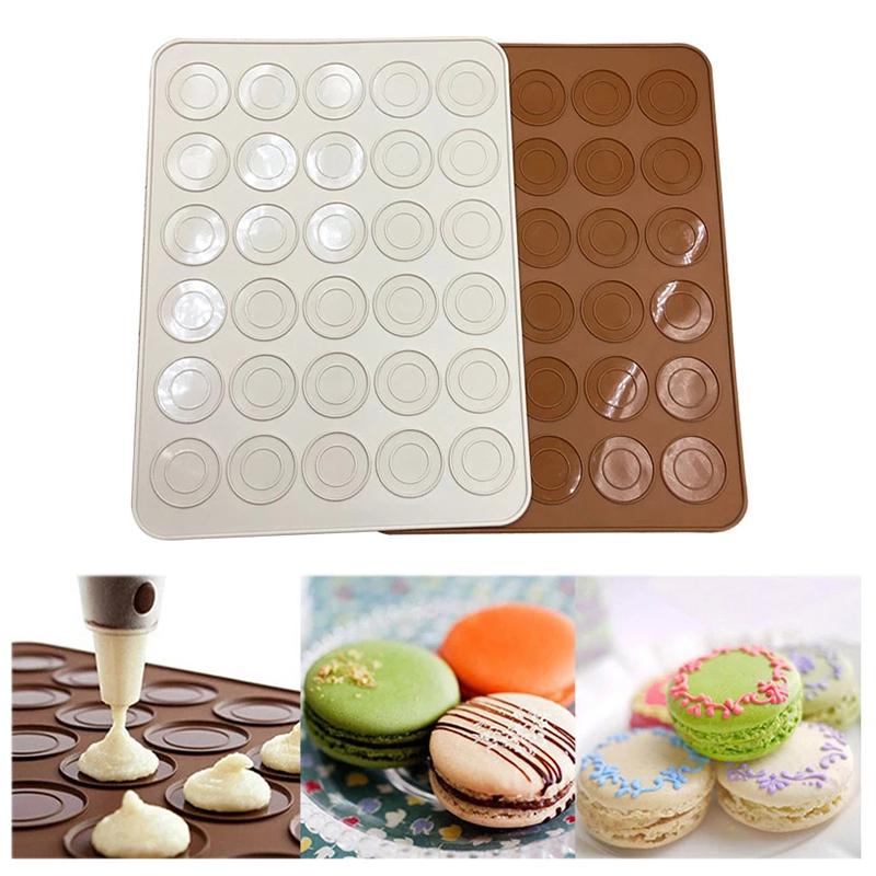 Product Introduction of 30 Cavity Silicone Pastry Cake Macaron Macaroon Oven Baking Mould Sheet Mat 61