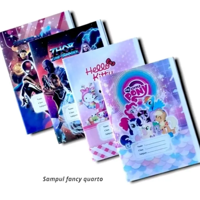 SAMPUL BUKU QUARTO KARAKTER LUCU KERTAS ISI 10 LEMBAR Sekolah Paper Stationery
