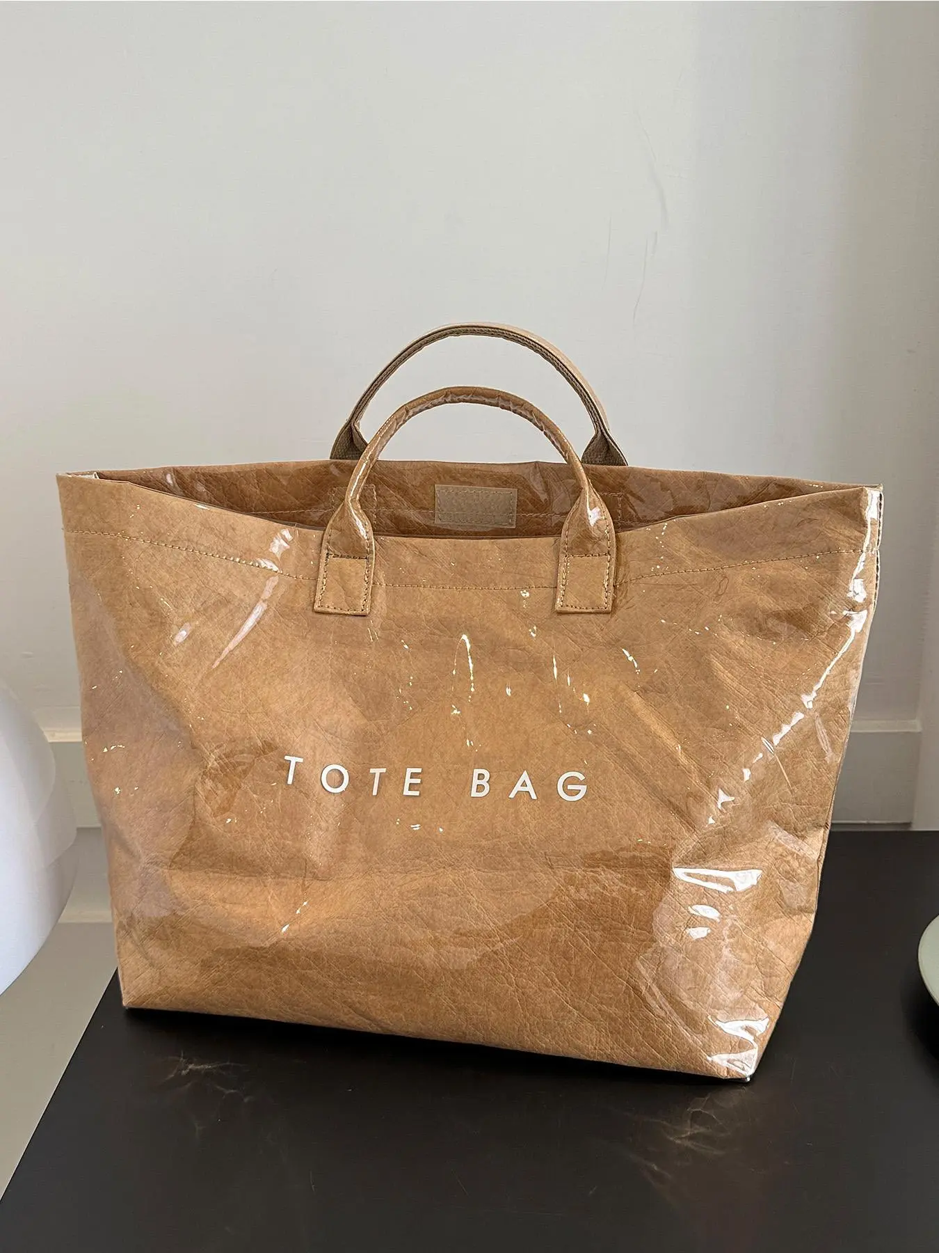 Women's Minimalist Letters Print Tote Bag, Large Capacity Shoulder Bag for Women & Girls, Casual Trendy Versatile All-match Daily Commuting Bag