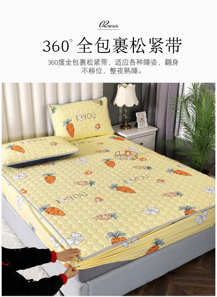 Product Introduction of [30 Days Hot Sale 3491 Pieces] Four Seasons Quilted Mattress Cover Single Piece Thickened Bedspread Non-Slip Fixed Mattress Cover Simmons Protector Full Wrap Cover 6