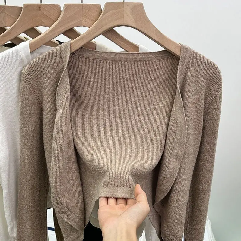 Áo Khoác Cardigan Chống Nắng, Dệt Kim Mỏng Bằng Lụa Lạnh Có Thể Đeo Ngoài Trời, Áo Ghi Lê Mùa Hè Của Phụ Nữ, Váy Hai Dây, Khăn Quàng Lưỡi Trai Nhỏ Áo Khoác, Áo Khoác