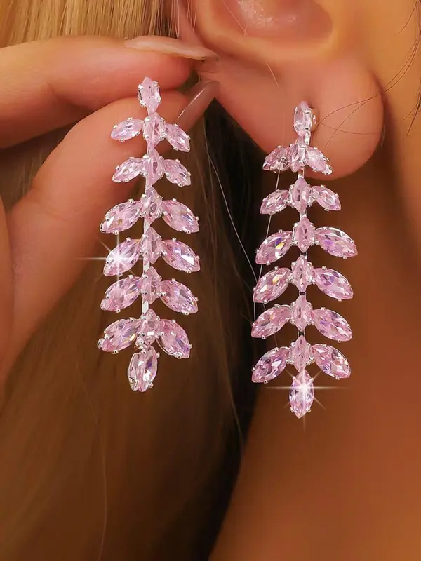 Artificial Crystal Decor Dangle Earrings, Elegant Jewelry for Women for Party, Daily Decor, Trendy All-match & Exquisite Jewelry for Birthday Gift 0