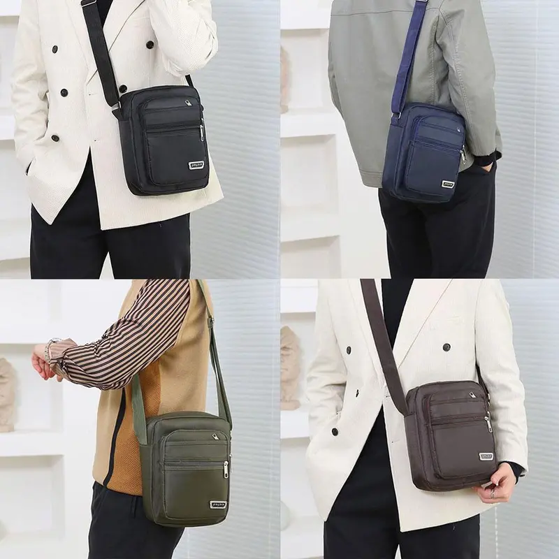 Túi Đeo Vai Nam, túi Messenger Phong Cách Thường Ngày Chất Liệu Nylon Chống Thấm Nước, Túi Bỏ Túi, Túi Đeo Chéo, Túi Tote, N6D3 5