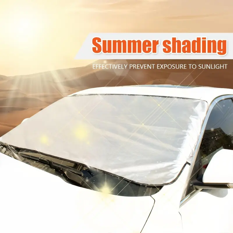 Car Windshield Cover, Anti-UV Snowproof Full Protection Double Sided Windscreen Cover, Sun Snow Ice Universal Shields 2