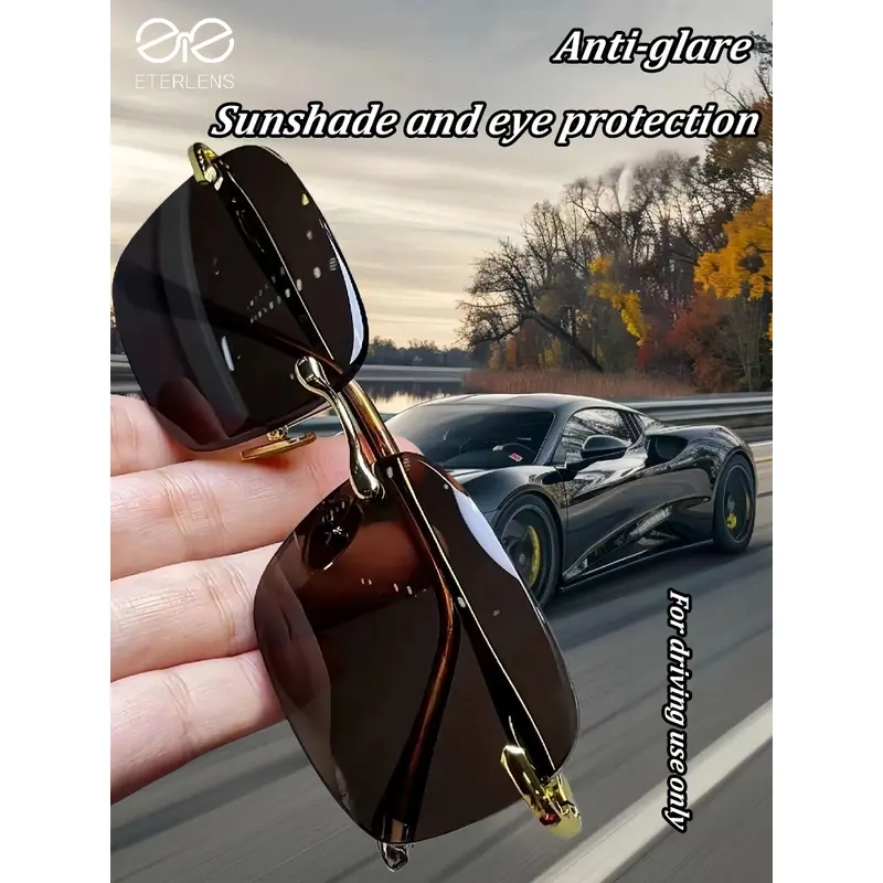 Men's UV protection crystal stone fishing goggles sunglasses for driving 0