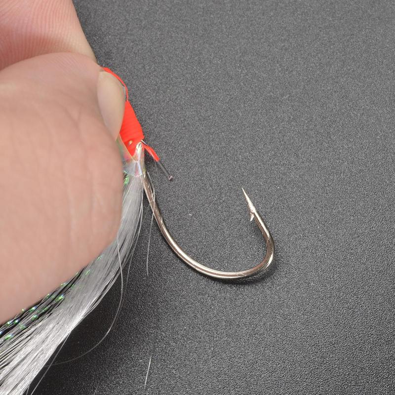 Product Introduction of Fishing Feather Hooks, 20pcs Sea Boat Fishing Lures Rigs with Barbed Hook, Fishing Accessories for Outdoor Fishing, Fishing Supplies 12