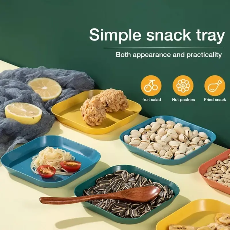 PIRING PLASTIK MAKAN UNIK TEMPAT WADAH BUAH SAYURAN SNACK KUE SAJI SERBAGUNA MAKANAN | PIRING SNACK ISI 10 PCS 4