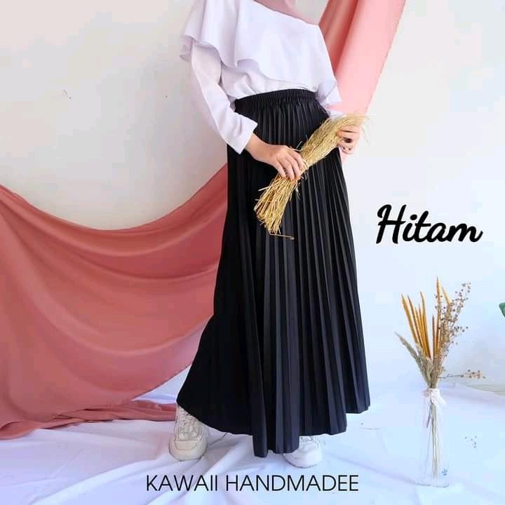 Rok Klok Prisket Rempel Besar Premium Rok plisket Premium Polos 0