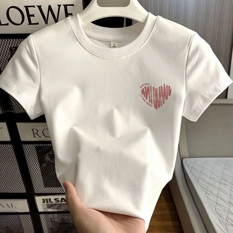 Áo Thun Sợi Polyester, Thương Hiệu Nổi Tiếng, Nhãn Cắt, Phong Cách Mỹ, 100% Trắng Tinh Khiết, ngắn Tay, Dành Cho Nam Và Nữ, Giảm Giá Xả Hàng, In Chữ