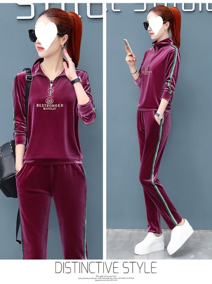 Product Introduction of Bộ Đồ Nhung Vàng, Thời Trang Nữ, Cổ Chân Đế, Bộ Đồ Thể Thao Thường Ngày Áo Len, Bộ Hai Mảnh, Phong Cách Âu Mỹ Thích Hợp Cho Mùa Xuân Và Mùa Thu, Thiết Kế Mới Cho Năm 2024 16